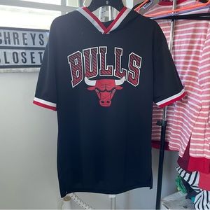 Mens Unk mesh short sleeve hoodie Chicago Bulls NBA